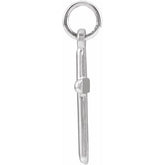 14K White Cross Pendant